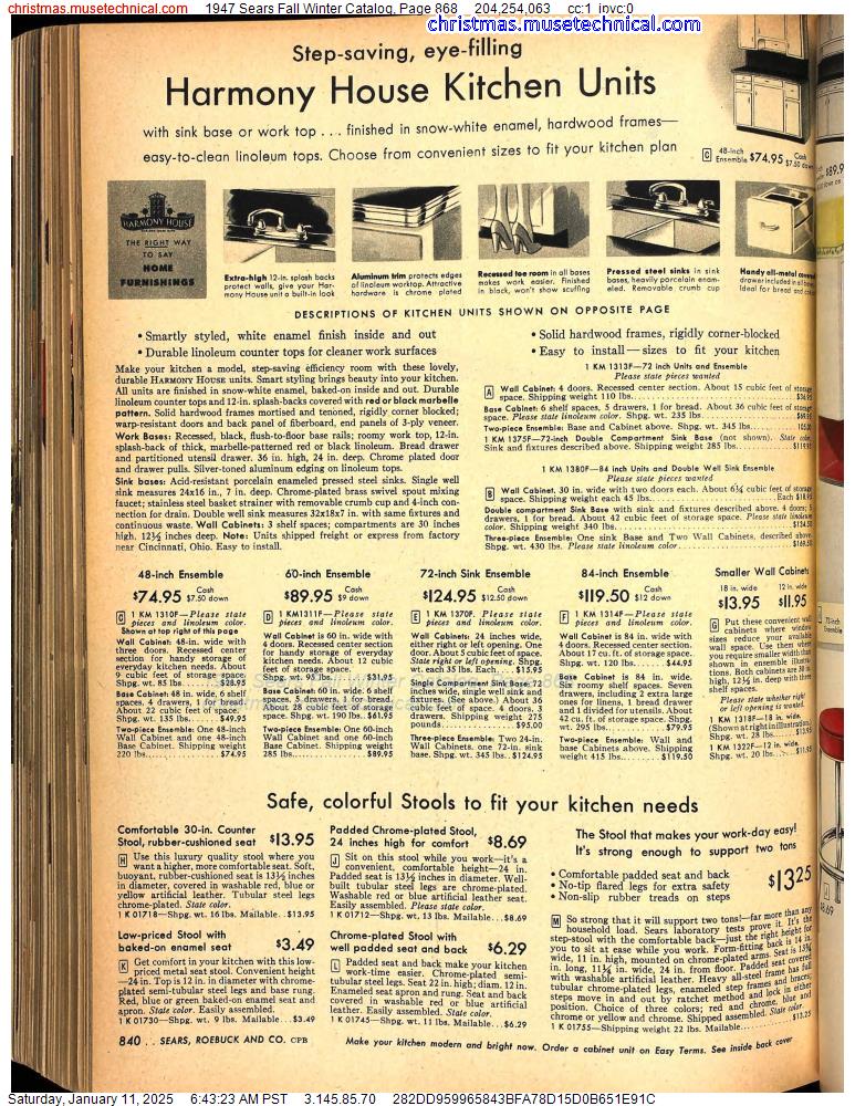 1947 Sears Fall Winter Catalog, Page 868