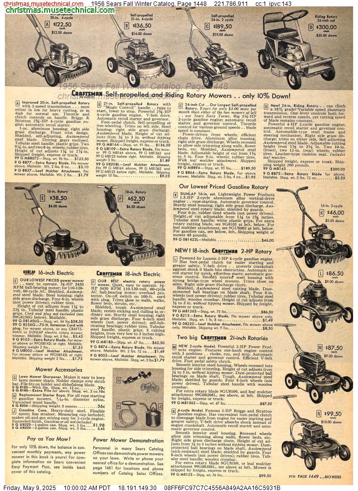 1956 Sears Fall Winter Catalog, Page 1448