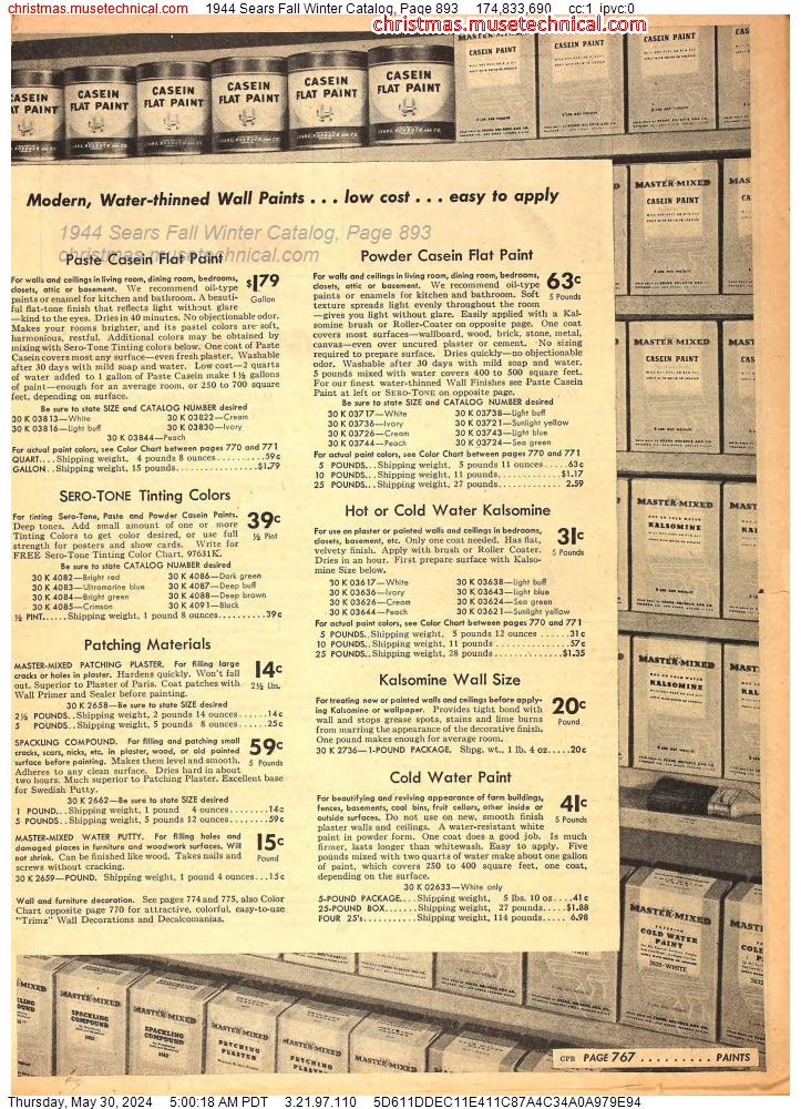 1944 Sears Fall Winter Catalog, Page 893