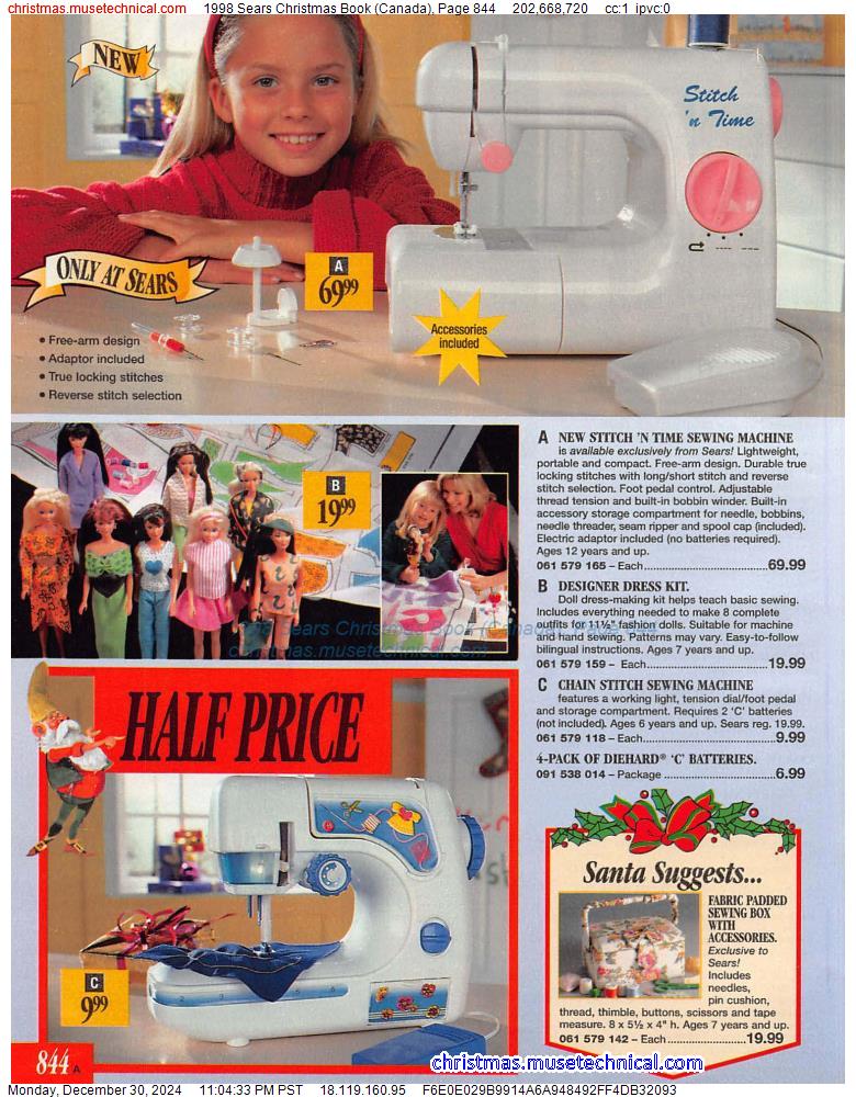 1998 Sears Christmas Book (Canada), Page 844