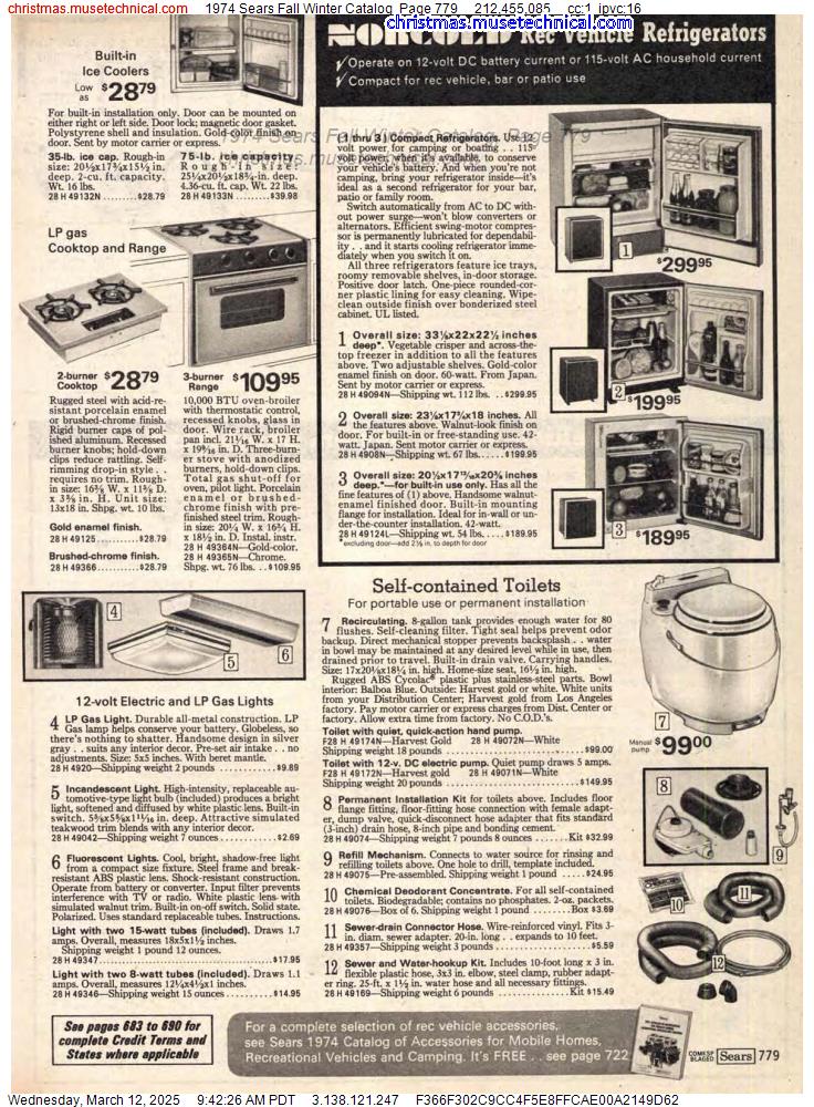 1974 Sears Fall Winter Catalog, Page 779