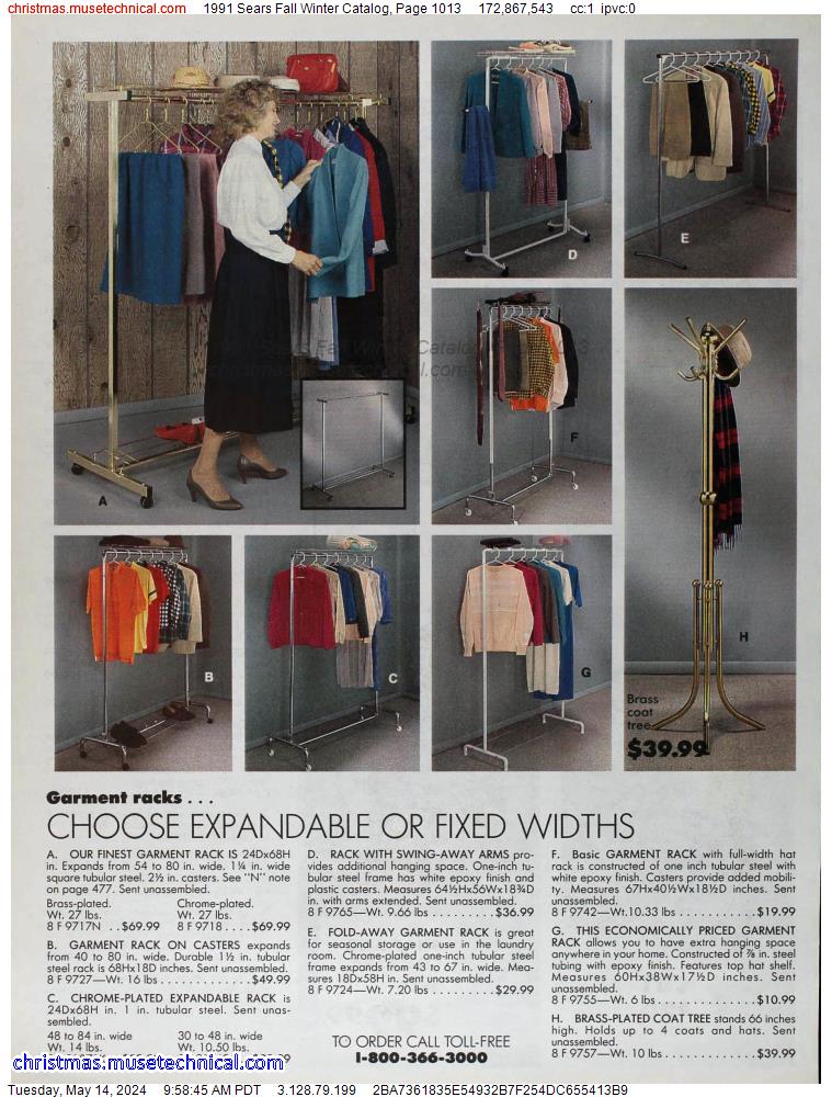 1991 Sears Fall Winter Catalog, Page 1013