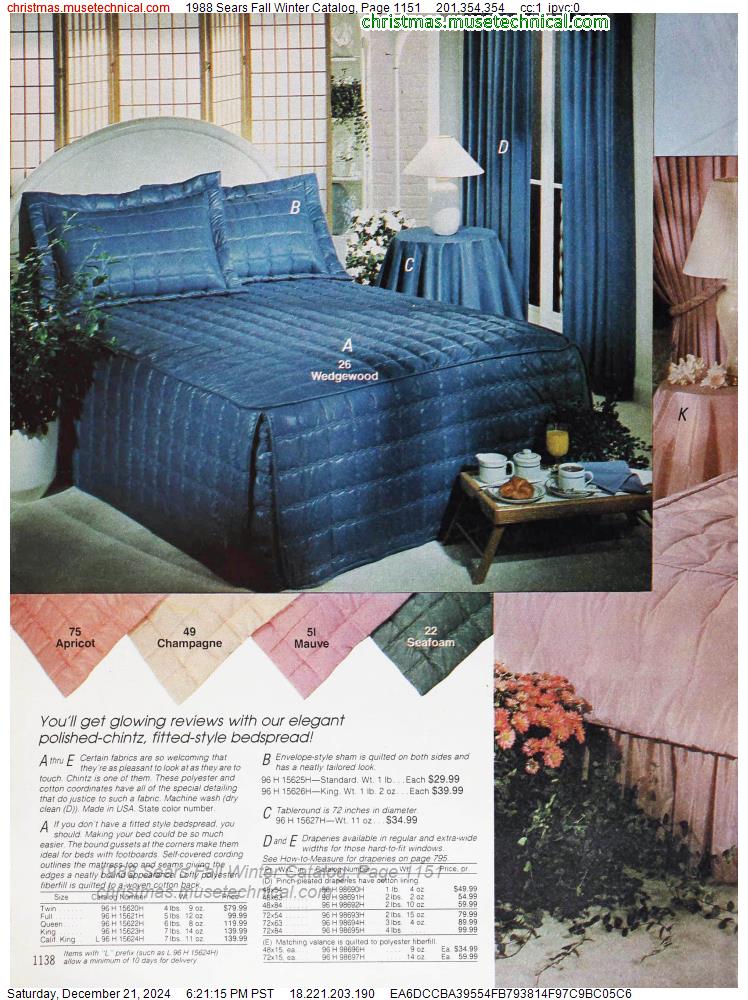 1988 Sears Fall Winter Catalog, Page 1151