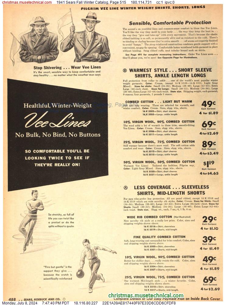 1941 Sears Fall Winter Catalog, Page 515