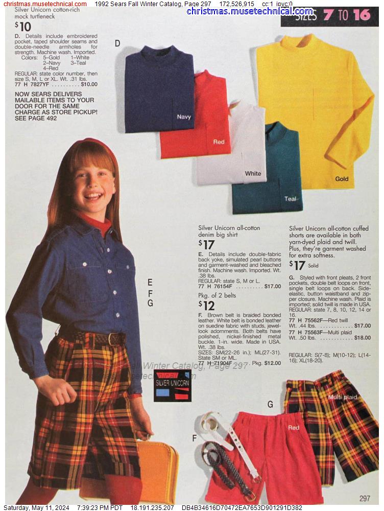 1992 Sears Fall Winter Catalog, Page 297