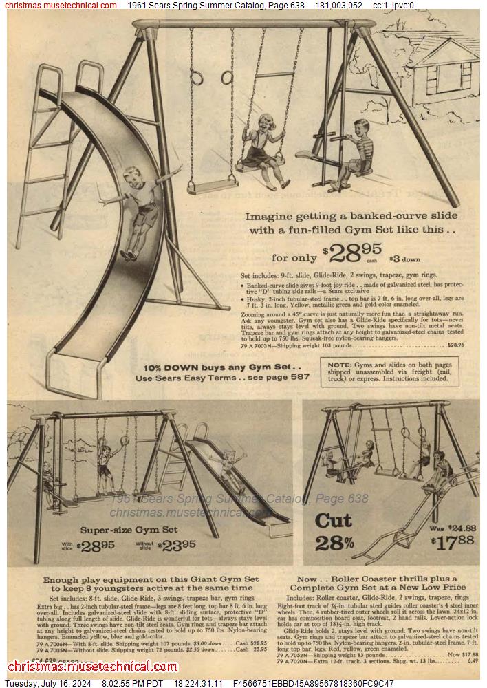 1961 Sears Spring Summer Catalog, Page 638