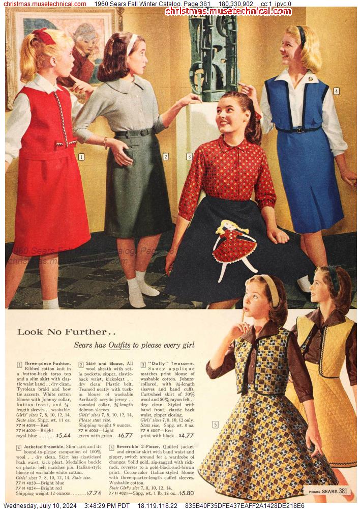 1960 Sears Fall Winter Catalog, Page 381 - Catalogs & Wishbooks