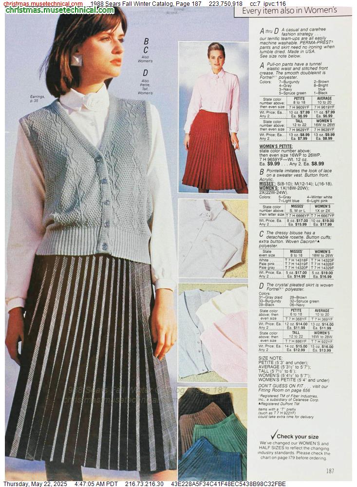 1988 Sears Fall Winter Catalog, Page 187