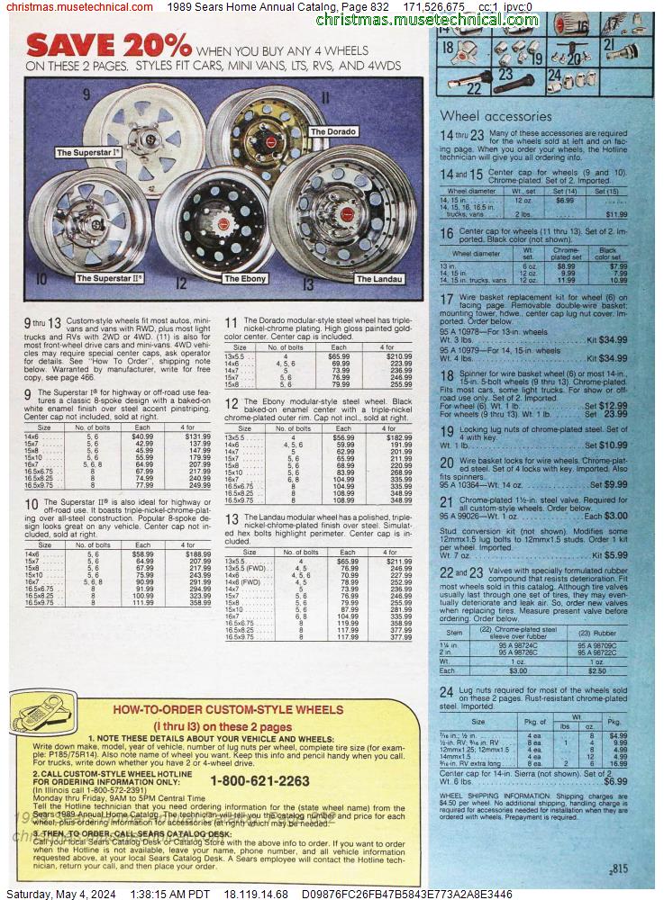 1989 Sears Home Annual Catalog, Page 832
