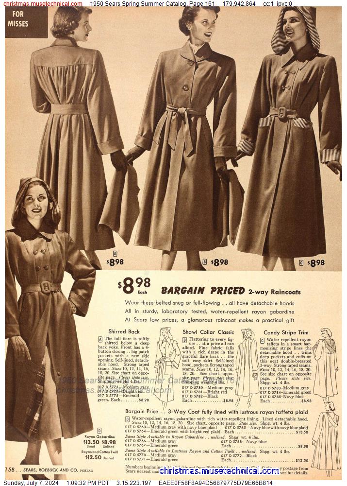 1950 Sears Spring Summer Catalog, Page 161