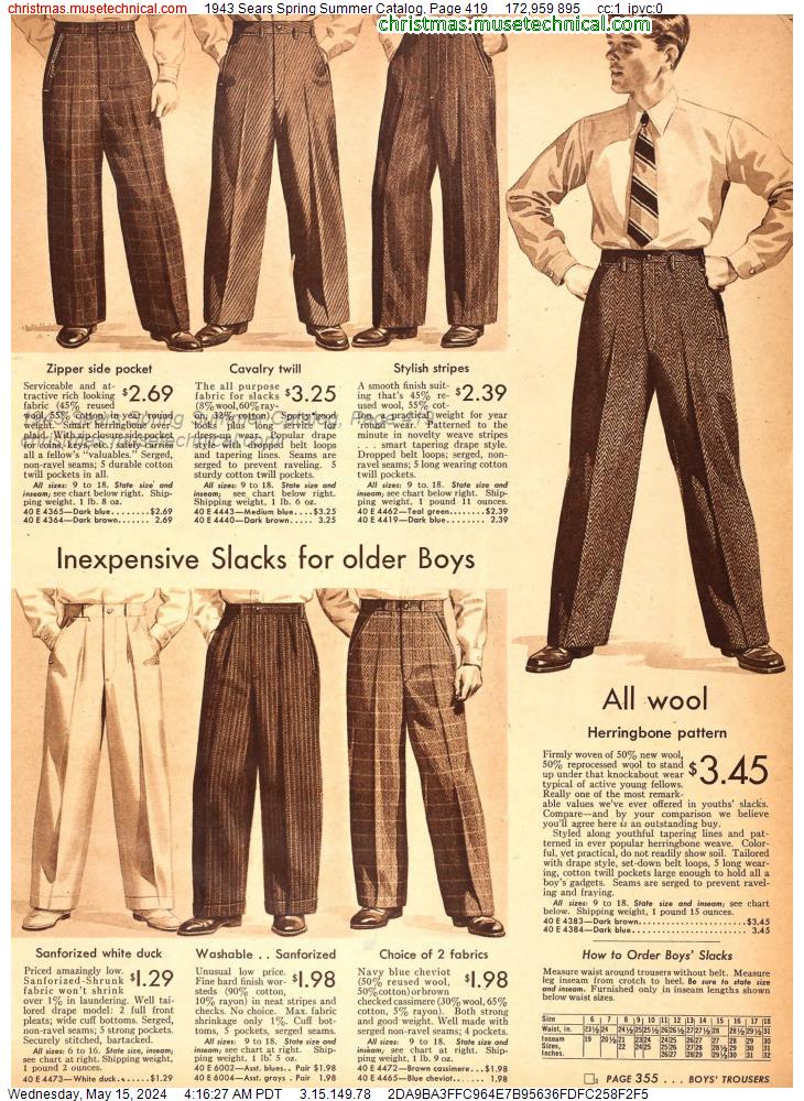 1943 Sears Spring Summer Catalog, Page 419