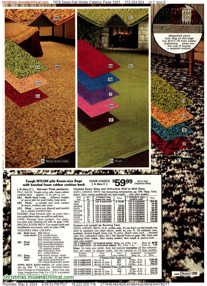 1976 Sears Fall Winter Catalog, Page 1281