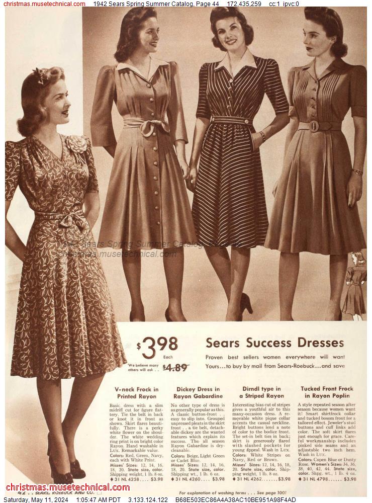 1942 Sears Spring Summer Catalog, Page 44