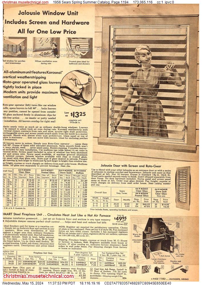 1956 Sears Spring Summer Catalog, Page 1194
