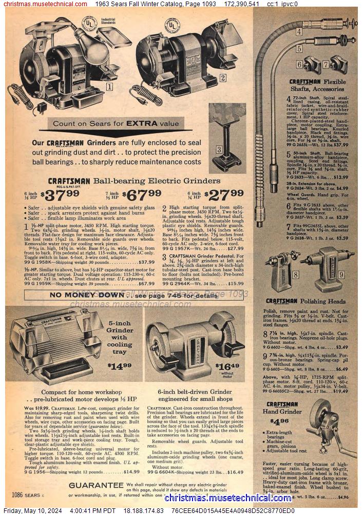 1963 Sears Fall Winter Catalog, Page 1093