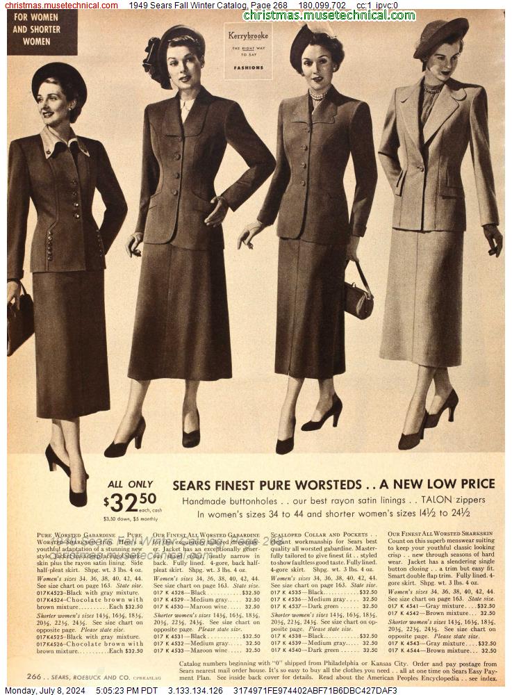 1949 Sears Fall Winter Catalog, Page 268