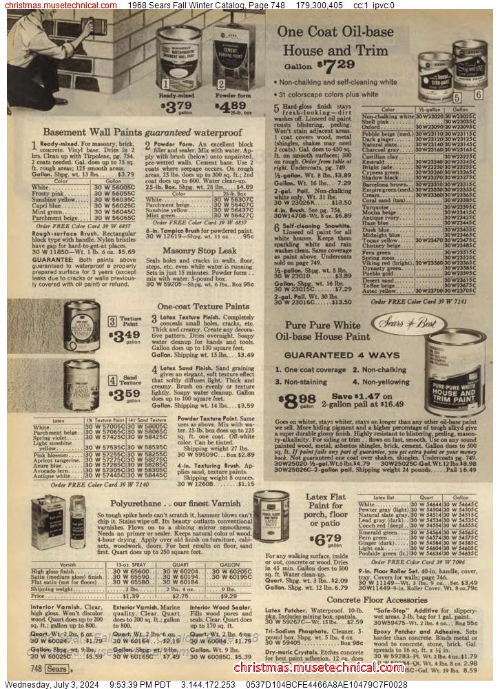 1968 Sears Fall Winter Catalog, Page 748