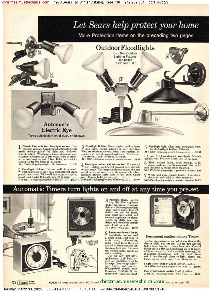 1970 Sears Fall Winter Catalog, Page 730