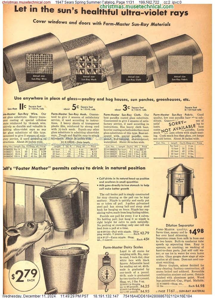 1947 Sears Spring Summer Catalog, Page 1131