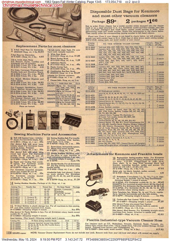 1963 Sears Fall Winter Catalog, Page 1345