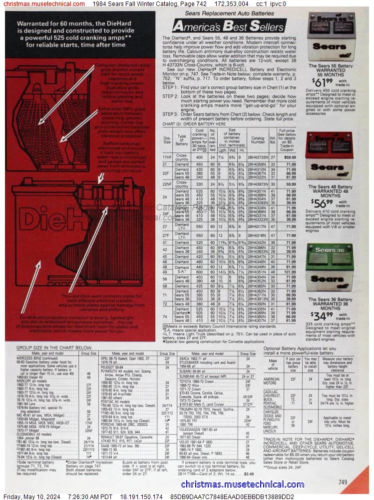 1984 Sears Fall Winter Catalog, Page 742