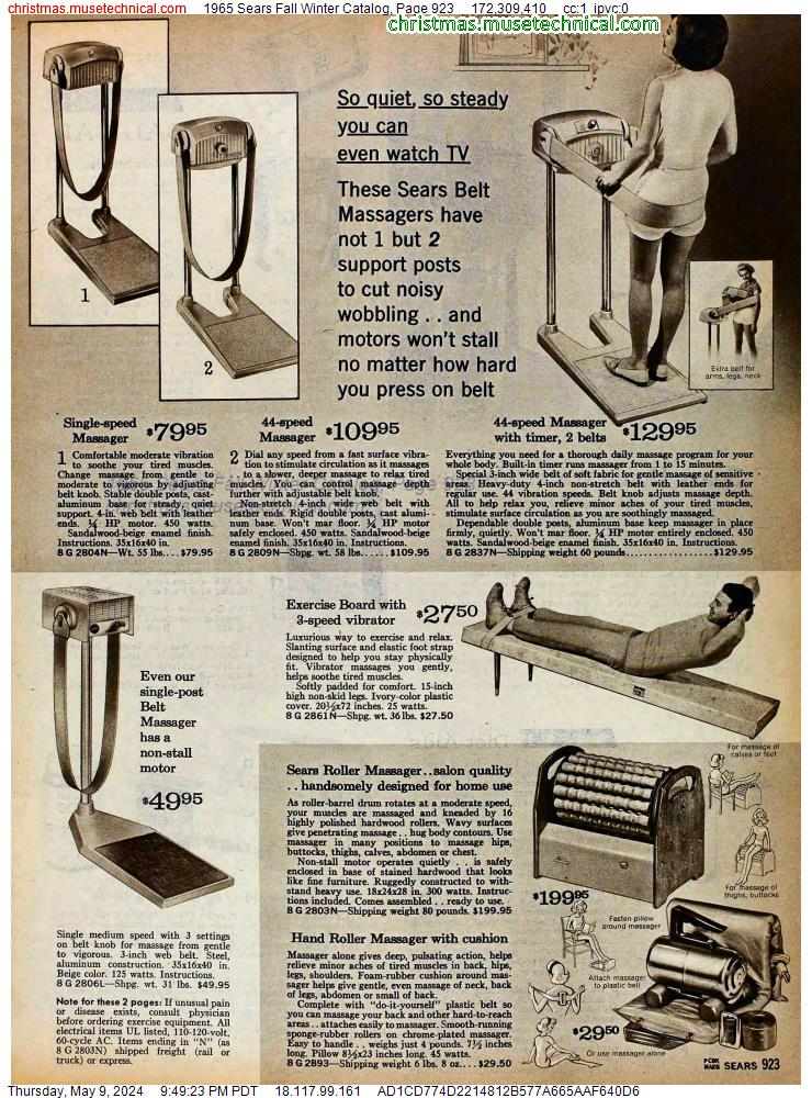 1965 Sears Fall Winter Catalog, Page 923