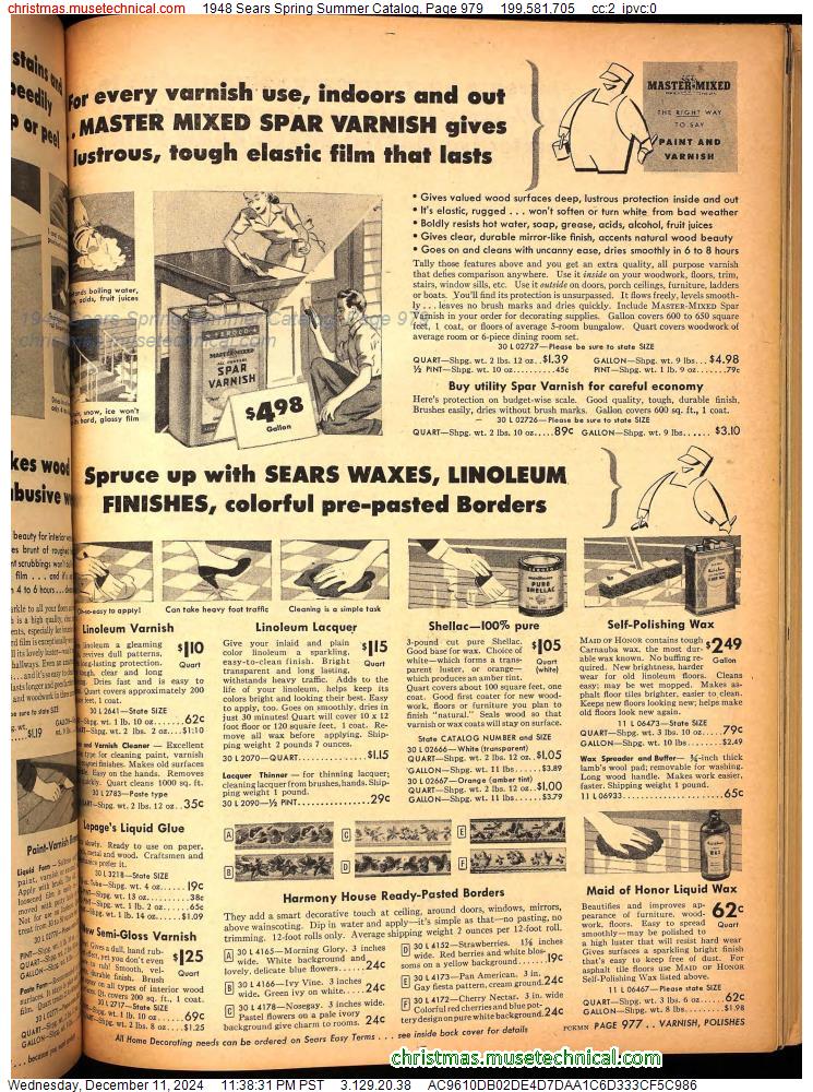 1948 Sears Spring Summer Catalog, Page 979