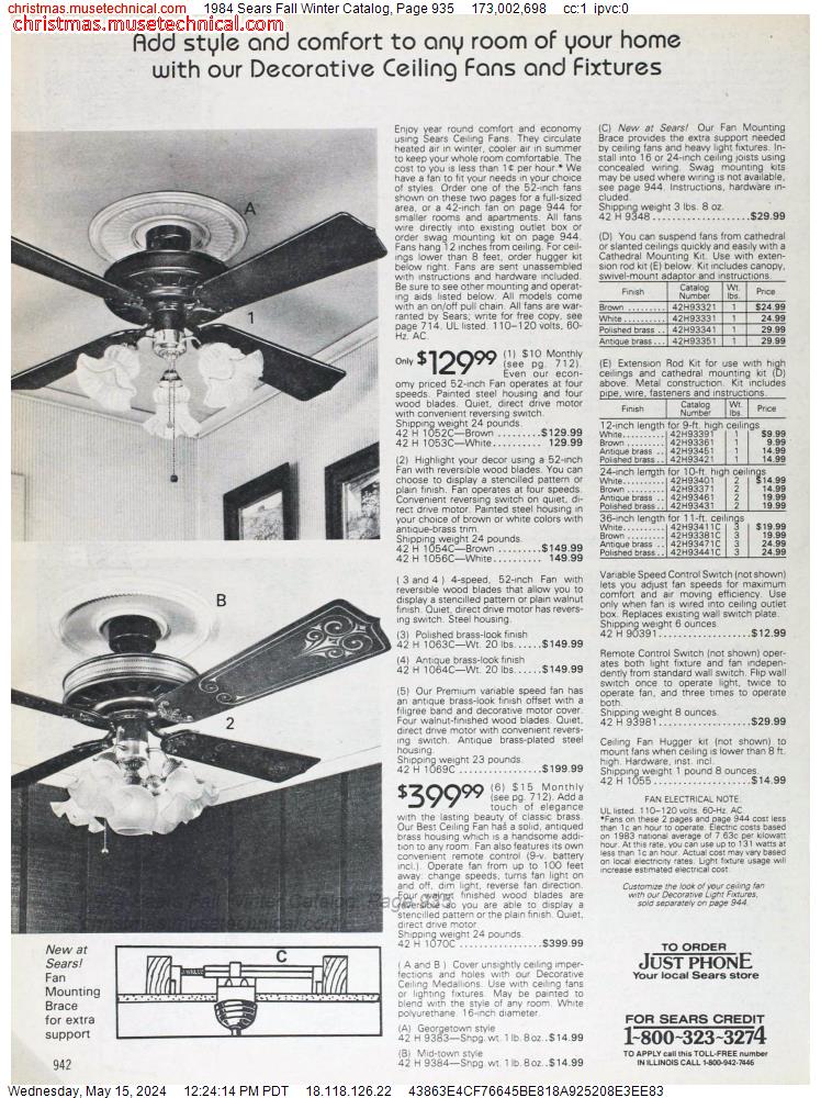 1984 Sears Fall Winter Catalog, Page 935