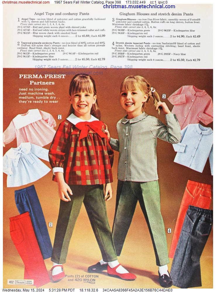 1967 Sears Fall Winter Catalog, Page 398