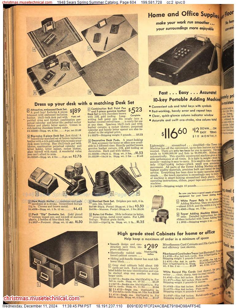 1948 Sears Spring Summer Catalog, Page 604