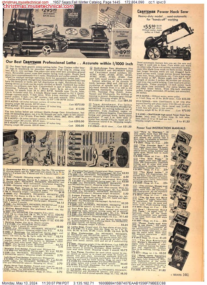 1957 Sears Fall Winter Catalog, Page 1445