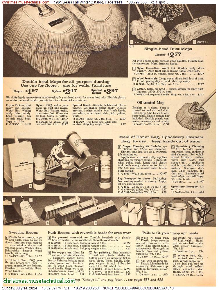 1961 Sears Fall Winter Catalog, Page 1141