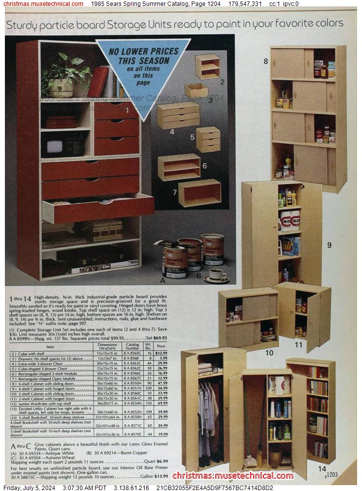 1985 Sears Spring Summer Catalog, Page 1204