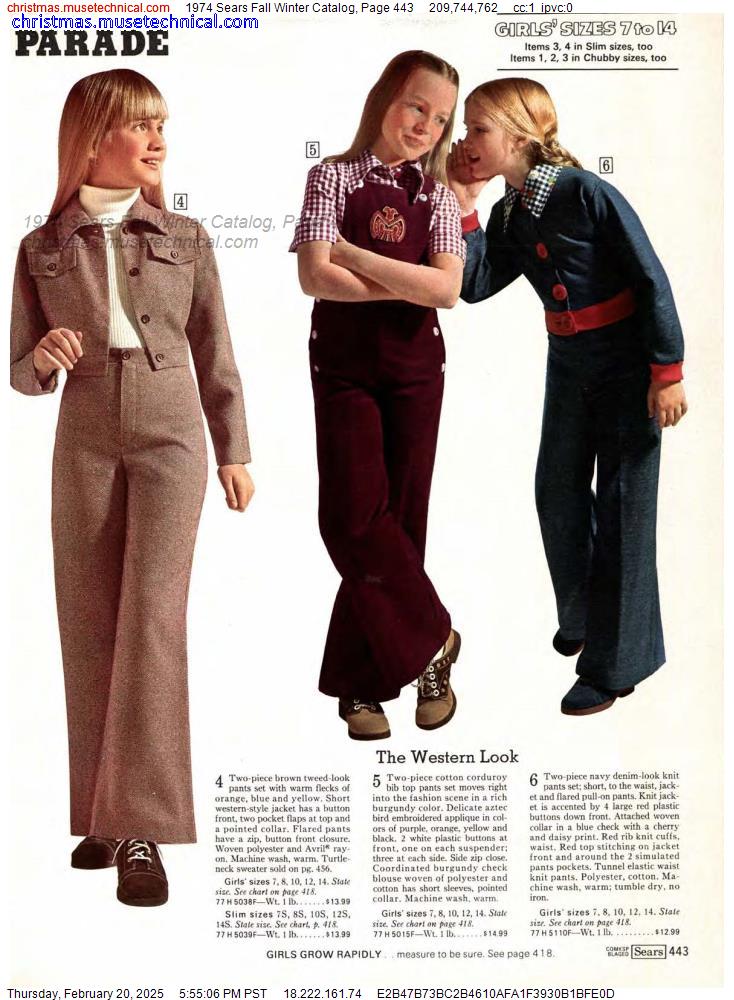 1974 Sears Fall Winter Catalog, Page 443