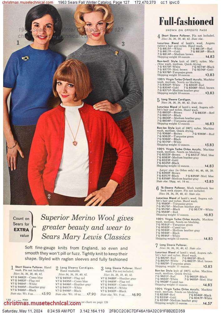 1963 Sears Fall Winter Catalog, Page 127