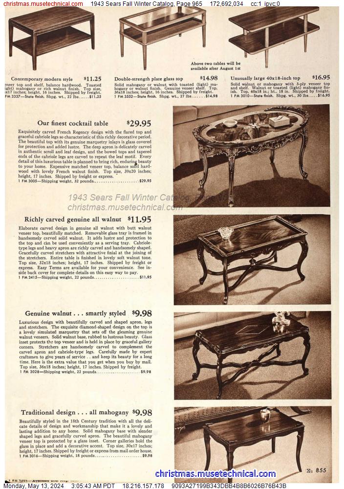 1943 Sears Fall Winter Catalog, Page 965