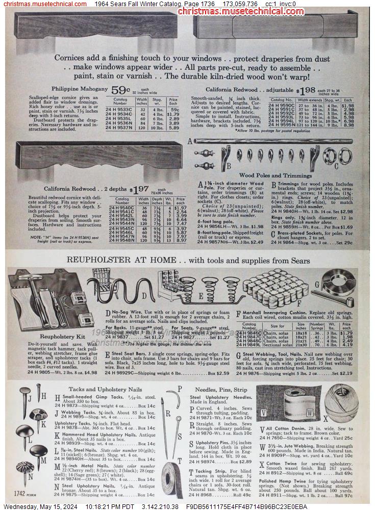 1964 Sears Fall Winter Catalog, Page 1736
