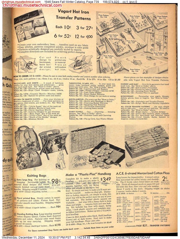 1946 Sears Fall Winter Catalog, Page 739