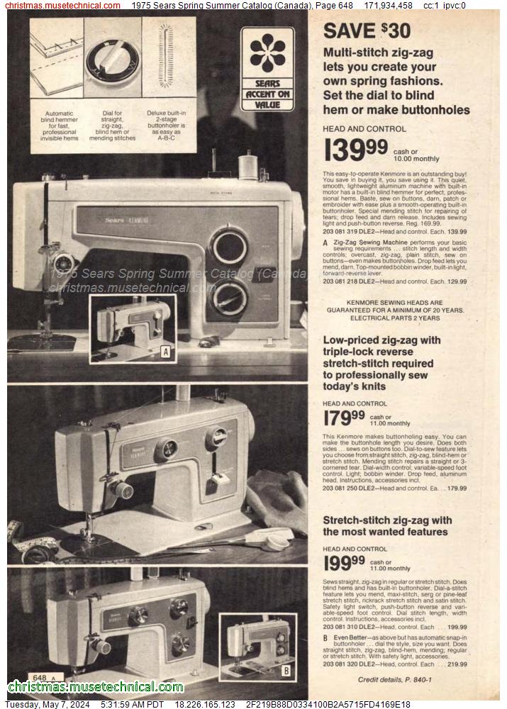 1975 Sears Spring Summer Catalog (Canada), Page 648