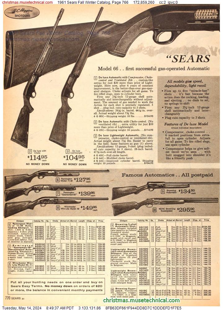 1961 Sears Fall Winter Catalog, Page 766