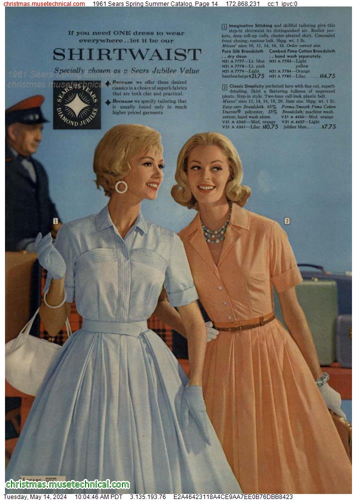 1961 Sears Spring Summer Catalog, Page 14