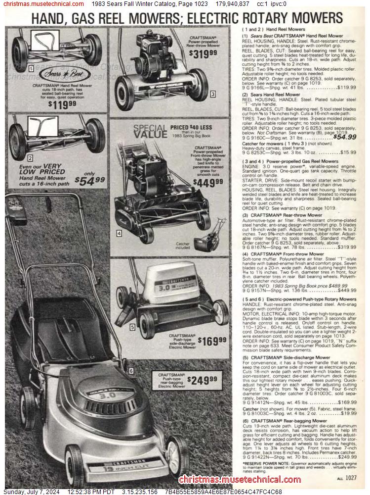 1983 Sears Fall Winter Catalog, Page 1023
