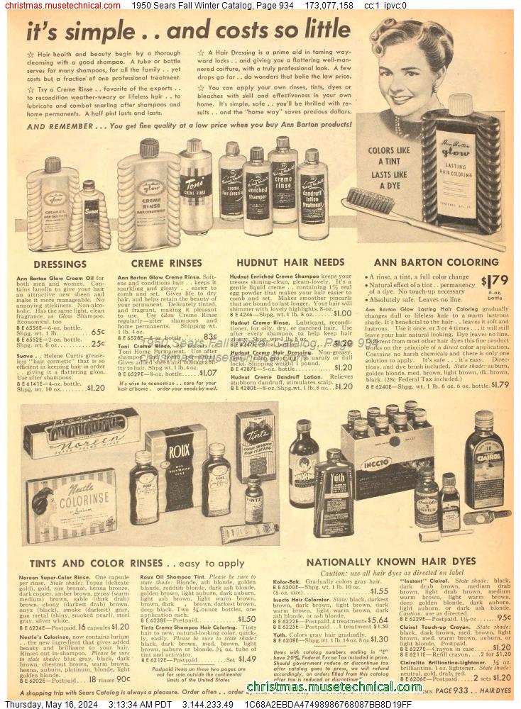 1950 Sears Fall Winter Catalog, Page 934