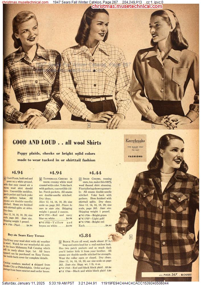 1947 Sears Fall Winter Catalog, Page 267