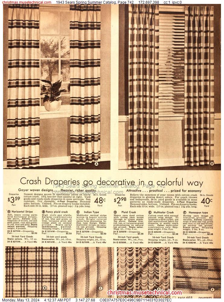1943 Sears Spring Summer Catalog, Page 742