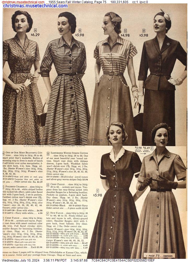1955 Sears Fall Winter Catalog, Page 75