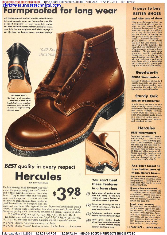 1942 Sears Fall Winter Catalog, Page 287