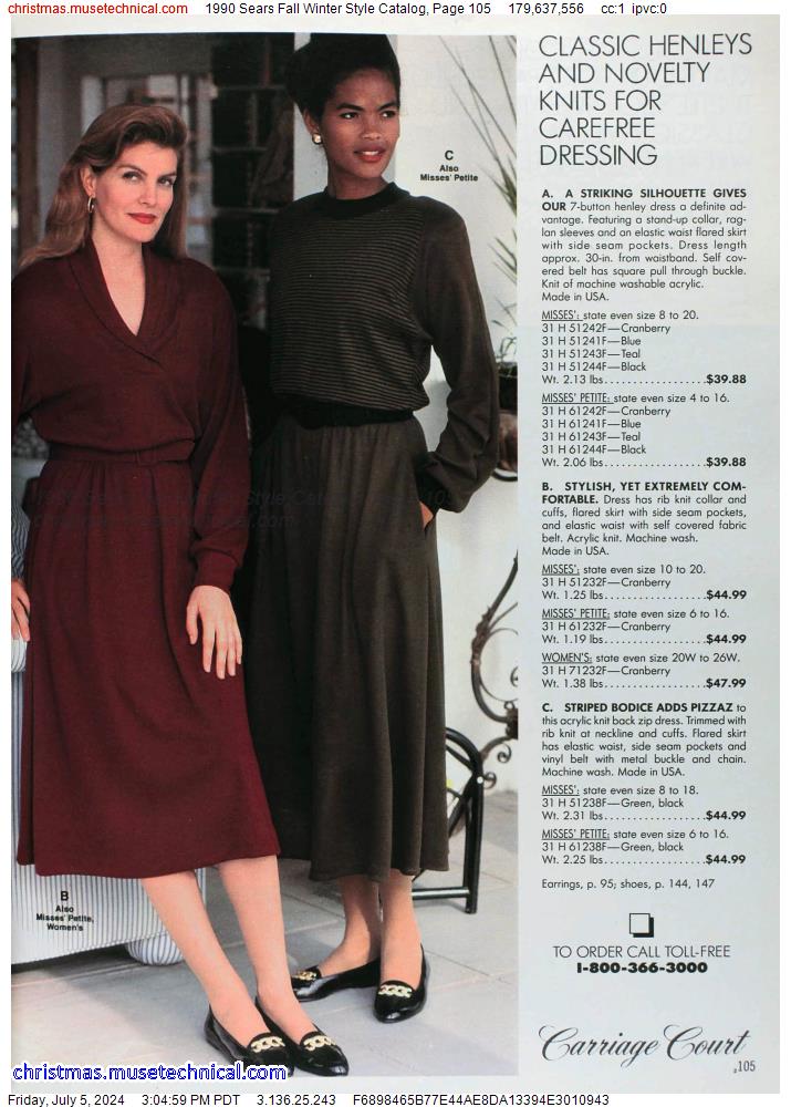 1990 Sears Fall Winter Style Catalog, Page 105