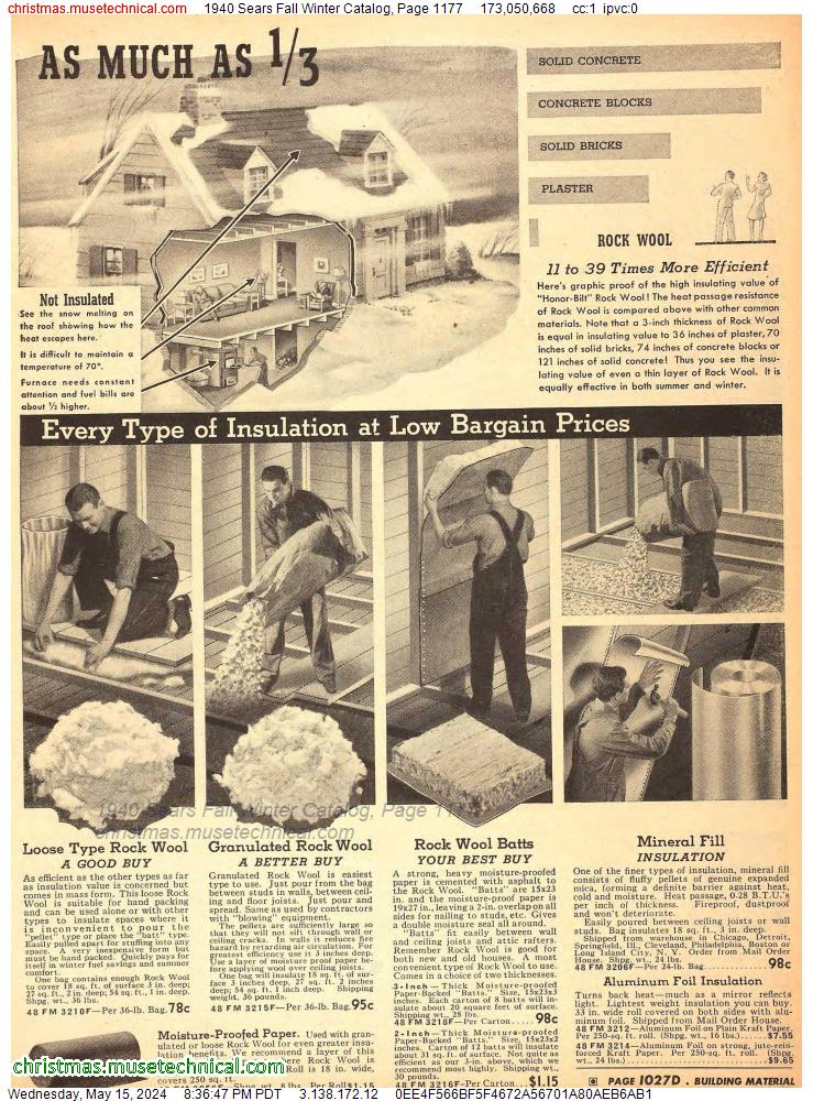 1940 Sears Fall Winter Catalog, Page 1177
