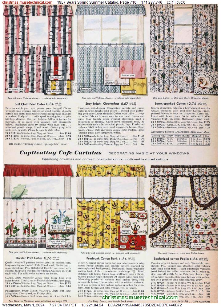 1957 Sears Spring Summer Catalog, Page 710